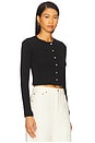 view 2 of 4 Pointelle Crop Cardigan in Black