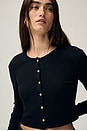 view 5 of 7 Pointelle Crop Cardigan in Black