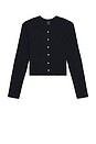 view 6 of 7 Pointelle Crop Cardigan in Black
