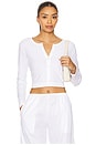 view 1 of 4 Pointelle Crop Cardigan in White