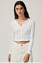 view 2 of 7 Pointelle Crop Cardigan in White