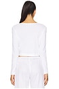 view 3 of 4 Pointelle Crop Cardigan in White