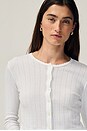 view 5 of 7 Pointelle Crop Cardigan in White