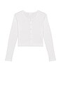 view 6 of 7 Pointelle Crop Cardigan in White