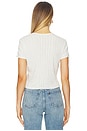 view 3 of 4 Pointelle Short Sleeve Cardigan in Cloud