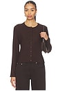 view 1 of 4 Lauren Classic Cardigan in Chocolate