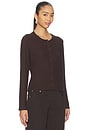 view 2 of 4 Lauren Classic Cardigan in Chocolate