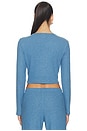 view 3 of 4 LAUREN クロップカーディガンII in Bleuet Melange