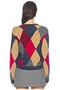 view 4 of 4 James Argyle Classic V Neck Pullover in Framboise	Argyle