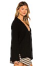 view 2 of 4 Zoe Cable V Neck Pullover in Black