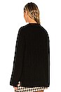 view 3 of 4 Zoe Cable V Neck Pullover in Black