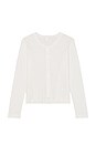 view 5 of 6 Pointelle Classic Cardigan in White