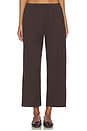 view 1 of 6 Pointelle Crop Wide Leg Pant in Chocolate