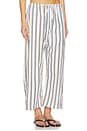view 2 of 6 Yoshi Stripe Crop Drawstring Pant in Parch, Choco & Leset Blue Stripe