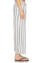 view 3 of 6 Yoshi Stripe Crop Drawstring Pant in Parch, Choco & Leset Blue Stripe