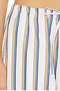 view 6 of 6 Yoshi Stripe Crop Drawstring Pant in Parch, Choco & Leset Blue Stripe