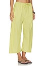 view 2 of 6 Yoshi Stripe Crop Drawstring Pant in Lemon & Chocolate Stripe