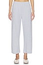 view 1 of 6 Pointelle Crop Wide Leg Pant in Light Grey Melange