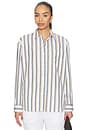 view 2 of 6 Yoshi Stripe Classic Button Down in Parch, Choco & Leset Blue Stripe