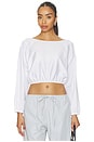 view 1 of 4 Yoko Long Sleeve Blouson Top in White