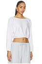view 2 of 4 Yoko Long Sleeve Blouson Top in White