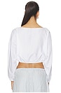 view 3 of 4 Yoko Long Sleeve Blouson Top in White