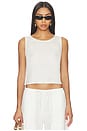 view 1 of 4 Daniel Crop Sleeveless Crew in Parchment