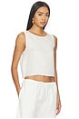 view 2 of 4 Daniel Crop Sleeveless Crew in Parchment