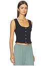 view 2 of 5 Pointelle Button Down Tank in Black
