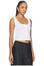 view 2 of 5 Pointelle Button Down Tank in White