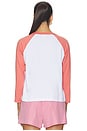 view 3 of 4 MARGO ベースボールTシャツ in White & Carnation