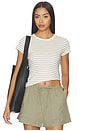 view 1 of 5 Nando Stripe Slim Fit Tee in Natural & Midnight Stripe