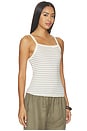 view 2 of 5 Nando Stripe Square Neck Tank in Natural & Midnight Stripe