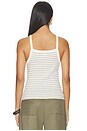 view 3 of 5 Nando Stripe Square Neck Tank in Natural & Midnight Stripe