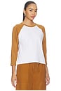 view 2 of 4 Margo Baseball Tee in White & Copper