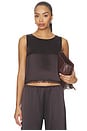 view 1 of 4 Barb Lace Crop Sleeveless Crew in Chocolate