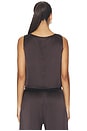 view 3 of 4 Barb Lace Crop Sleeveless Crew in Chocolate