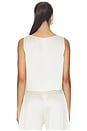 view 3 of 4 Barb Lace Crop Sleeveless Crew in Creme