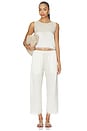 view 4 of 4 Barb Lace Crop Sleeveless Crew in Creme