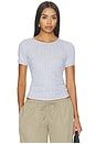 view 1 of 5 CAMISETA AJUSTADA DE PUNTO POINTELLE SLIM FIT TEE in Light Grey Melange