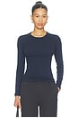 view 1 of 4 SLIM FIT LONG SLEEVE TOP NANDO  in Midnight	Melange