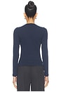 view 4 of 4 SLIM FIT LONG SLEEVE TOP NANDO  in Midnight	Melange