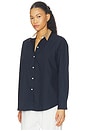 view 2 of 4 Yoshi Contrast Classic Button Down Top in Midnight, Chalk, & Camel