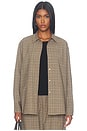 view 1 of 6 Mia Oversized Shirt in Camel Plaid