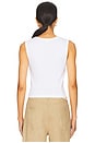 view 3 of 4 Pointelle Sleeveless Crew Top in White