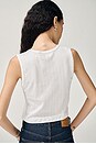 view 4 of 7 Pointelle Sleeveless Crew Top in White