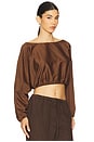 view 2 of 4 Yoko Blouson Top in Chocolate