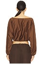 view 3 of 4 Yoko Blouson Top in Chocolate