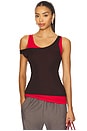 view 1 of 5 Rozzi Scoop Neck Tank in Chocolate