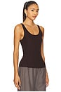 view 3 of 5 Rozzi Scoop Neck Tank in Chocolate